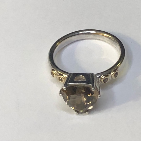 Pandora Smokey Quartz 14k & 925 Ring - Picture 10 of 10